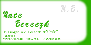 mate bereczk business card